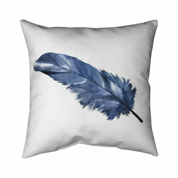 Begin Home Decor 26 x 26 in. Blue Feather-Double Sided Print Indoor Pillow 5541-2626-AN428